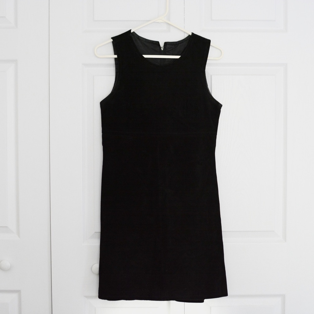Suede little black dress